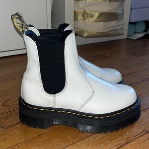 White Platform Dr Marten Chelsea Boots